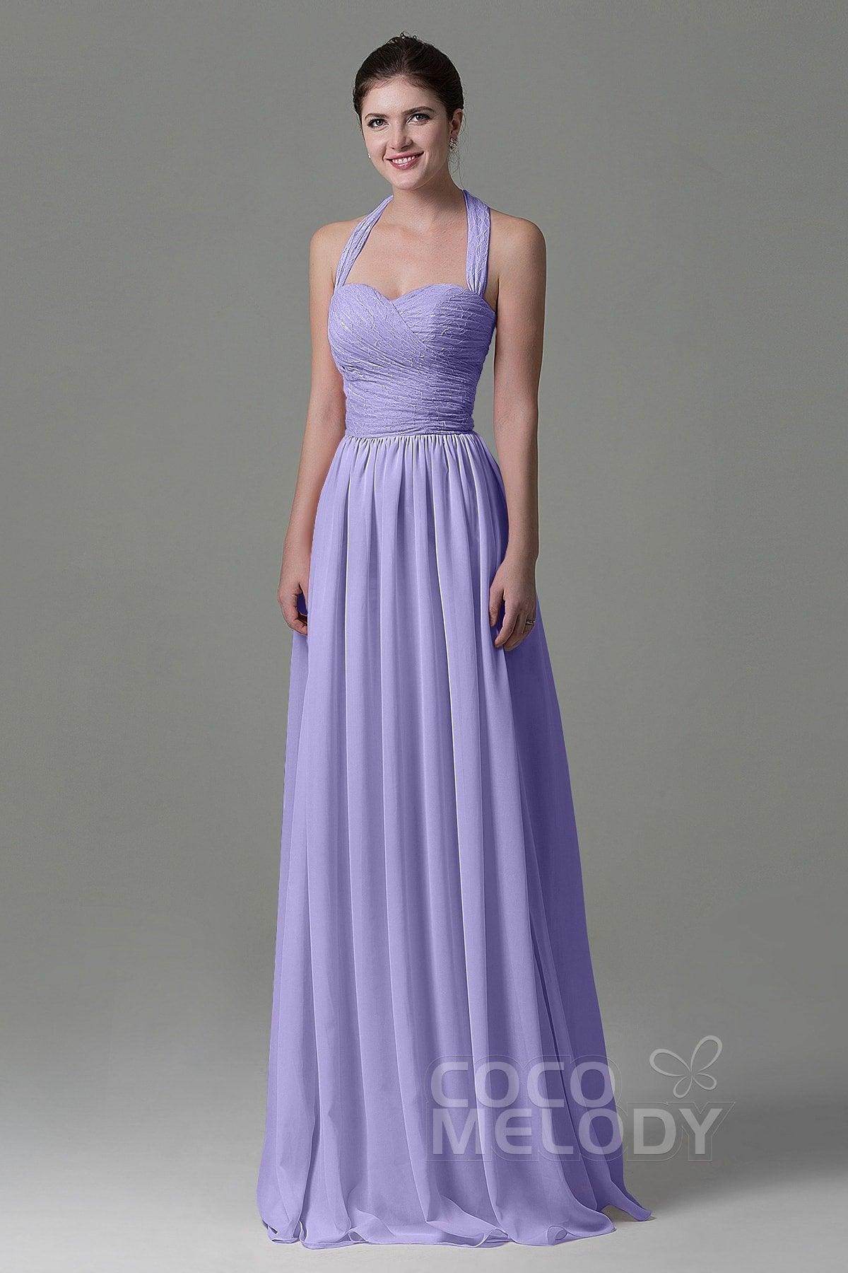 A-Line Floor Length Lace/Chiffon Bridesmaid Dress COZK16006