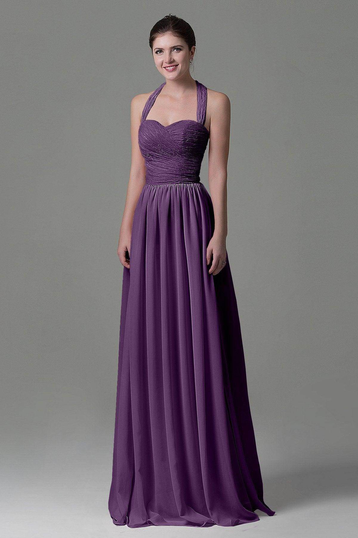 A-Line Floor Length Lace/Chiffon Bridesmaid Dress COZK16006
