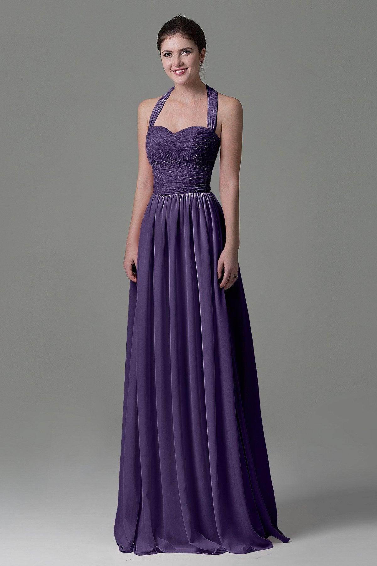 A-Line Floor Length Lace/Chiffon Bridesmaid Dress COZK16006