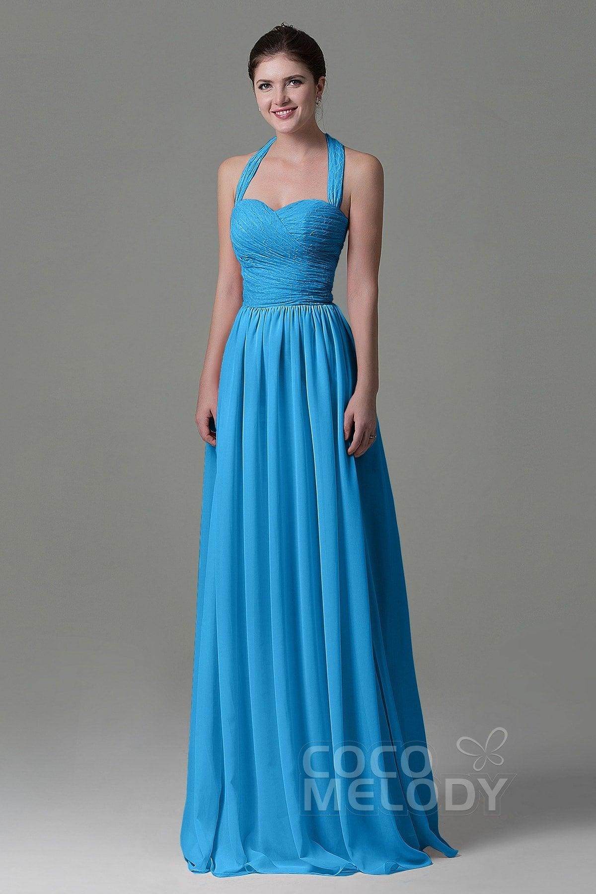A-Line Floor Length Lace/Chiffon Bridesmaid Dress COZK16006