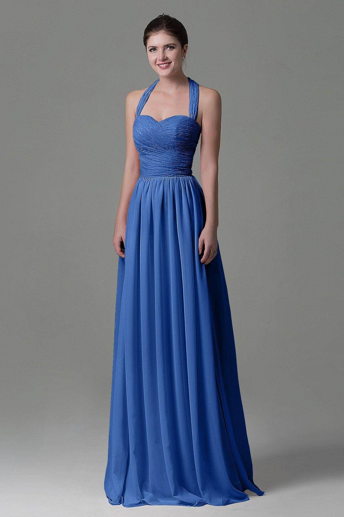 A-Line Floor Length Lace/Chiffon Bridesmaid Dress COZK16006