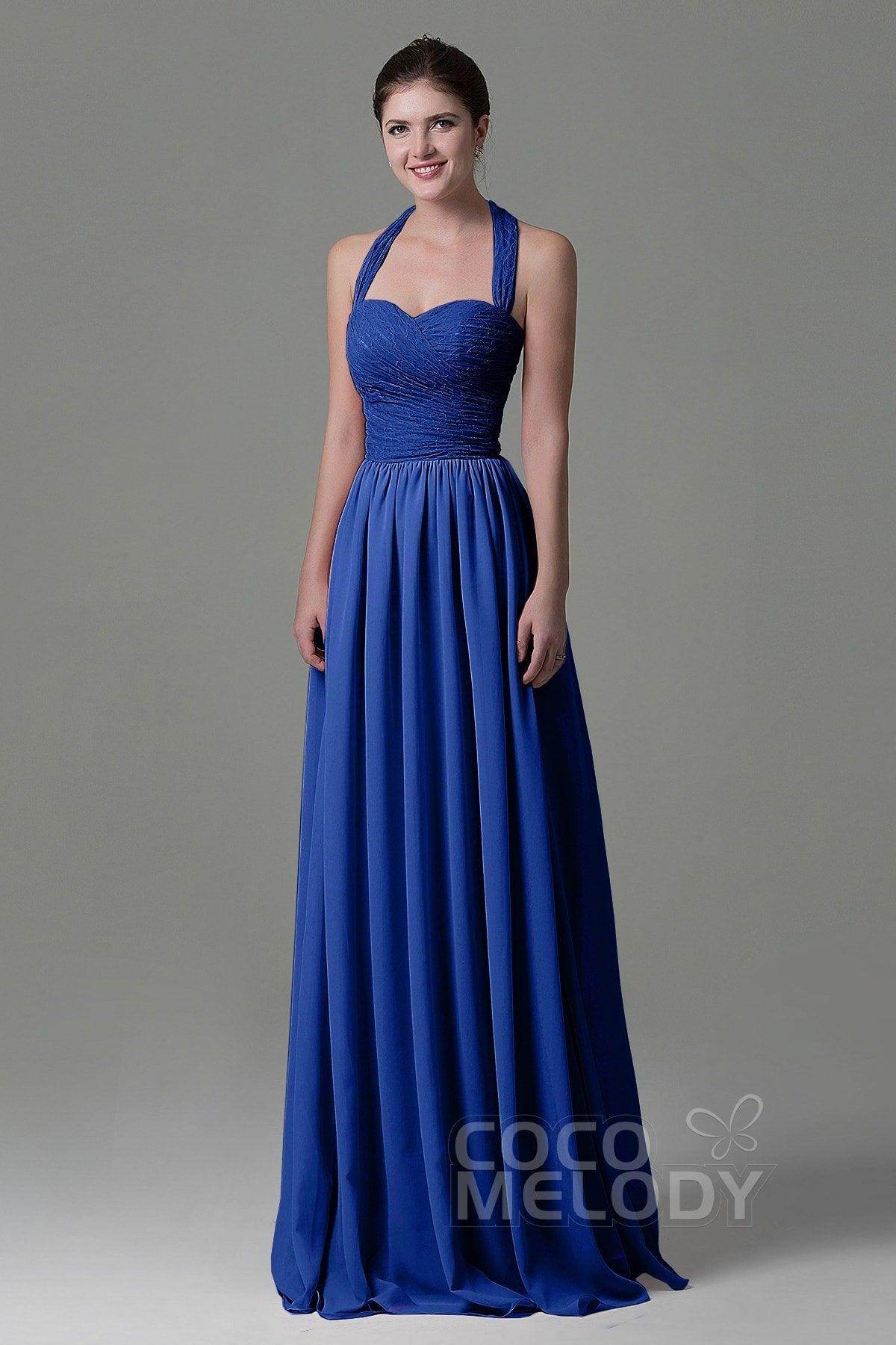 A-Line Floor Length Lace/Chiffon Bridesmaid Dress COZK16006