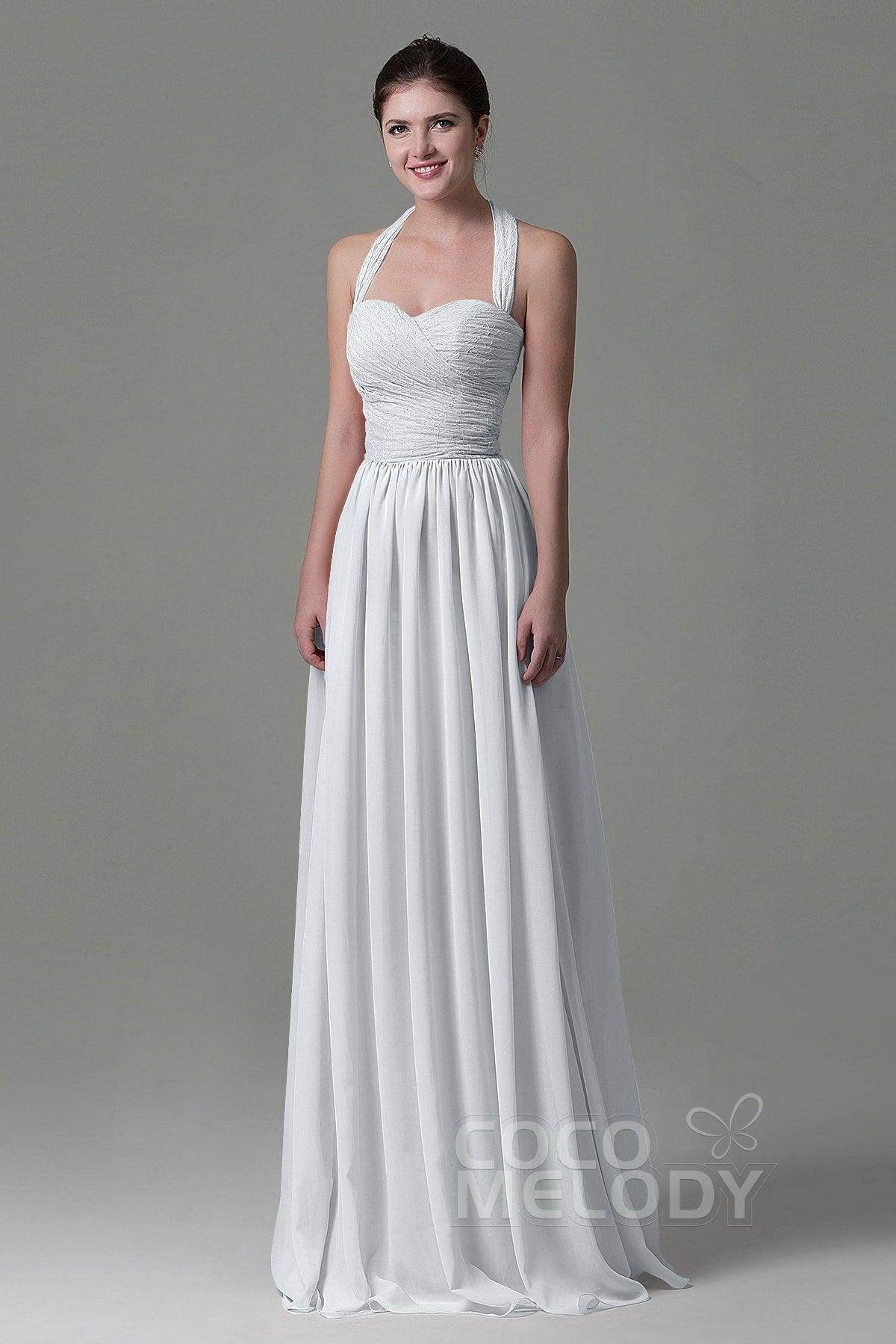 A-Line Floor Length Lace/Chiffon Bridesmaid Dress COZK16006