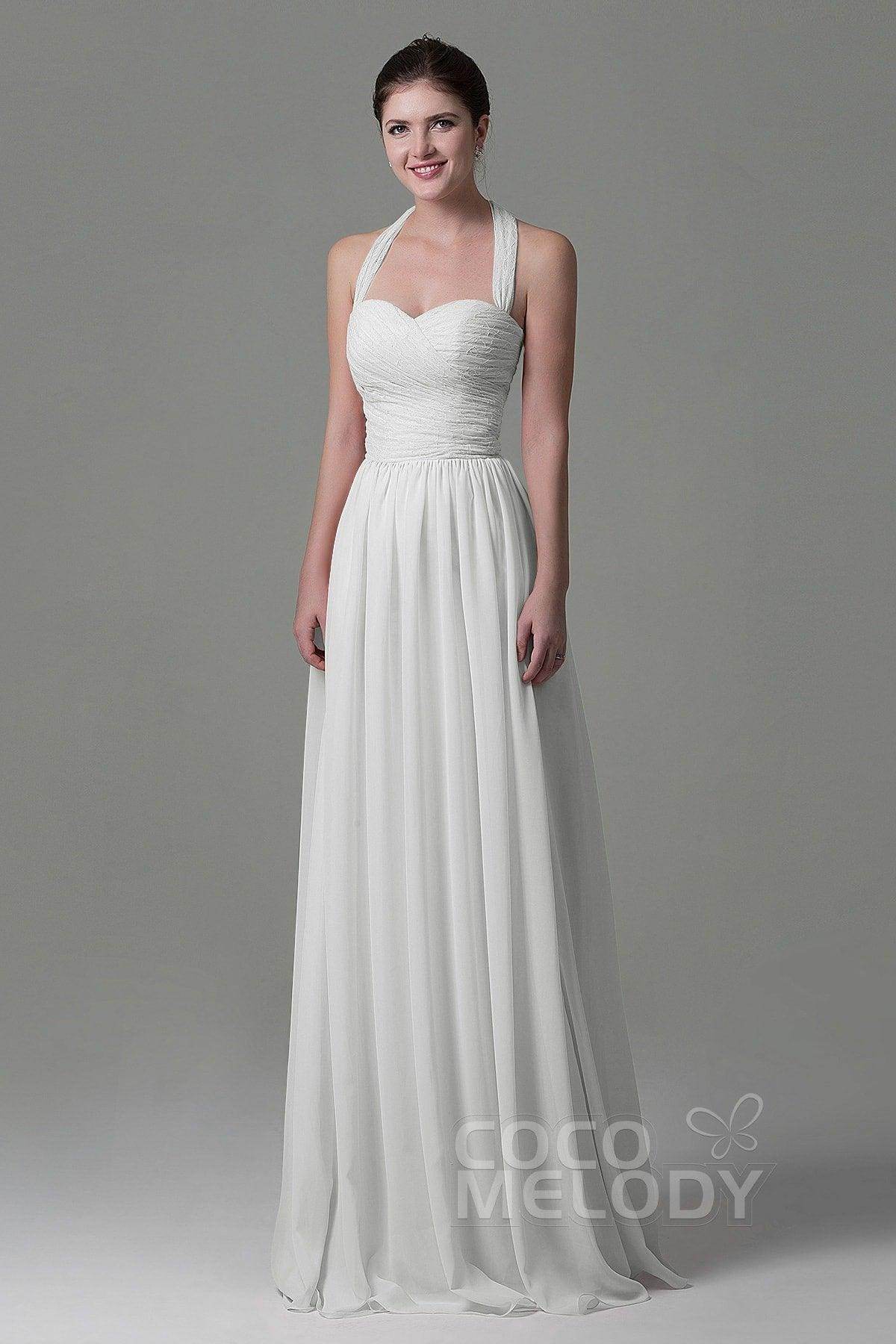 A-Line Floor Length Lace/Chiffon Bridesmaid Dress COZK16006