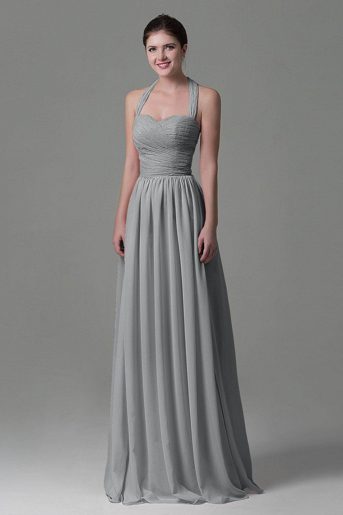 A-Line Floor Length Lace/Chiffon Bridesmaid Dress COZK16006