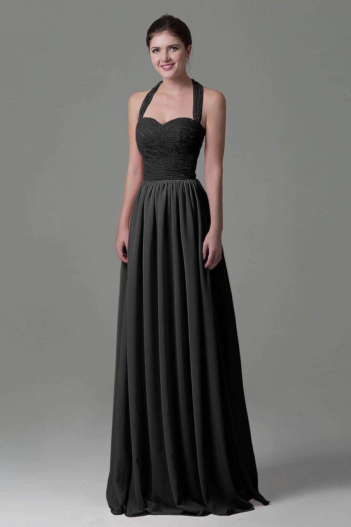 A-Line Floor Length Lace/Chiffon Bridesmaid Dress COZK16006