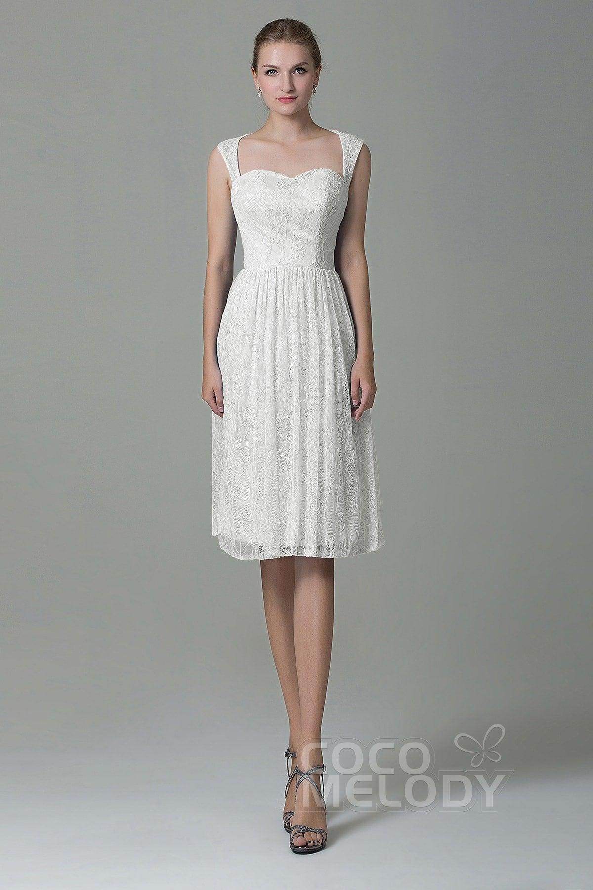 Sheath-Column Knee Length Lace Bridesmaid Dress COZK16007