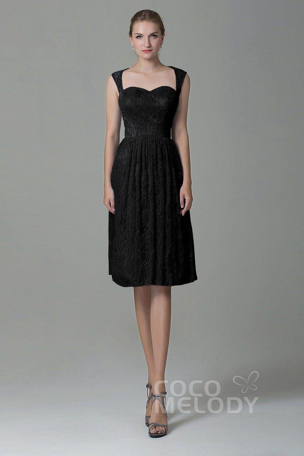 Sheath-Column Knee Length Lace Bridesmaid Dress COZK16007