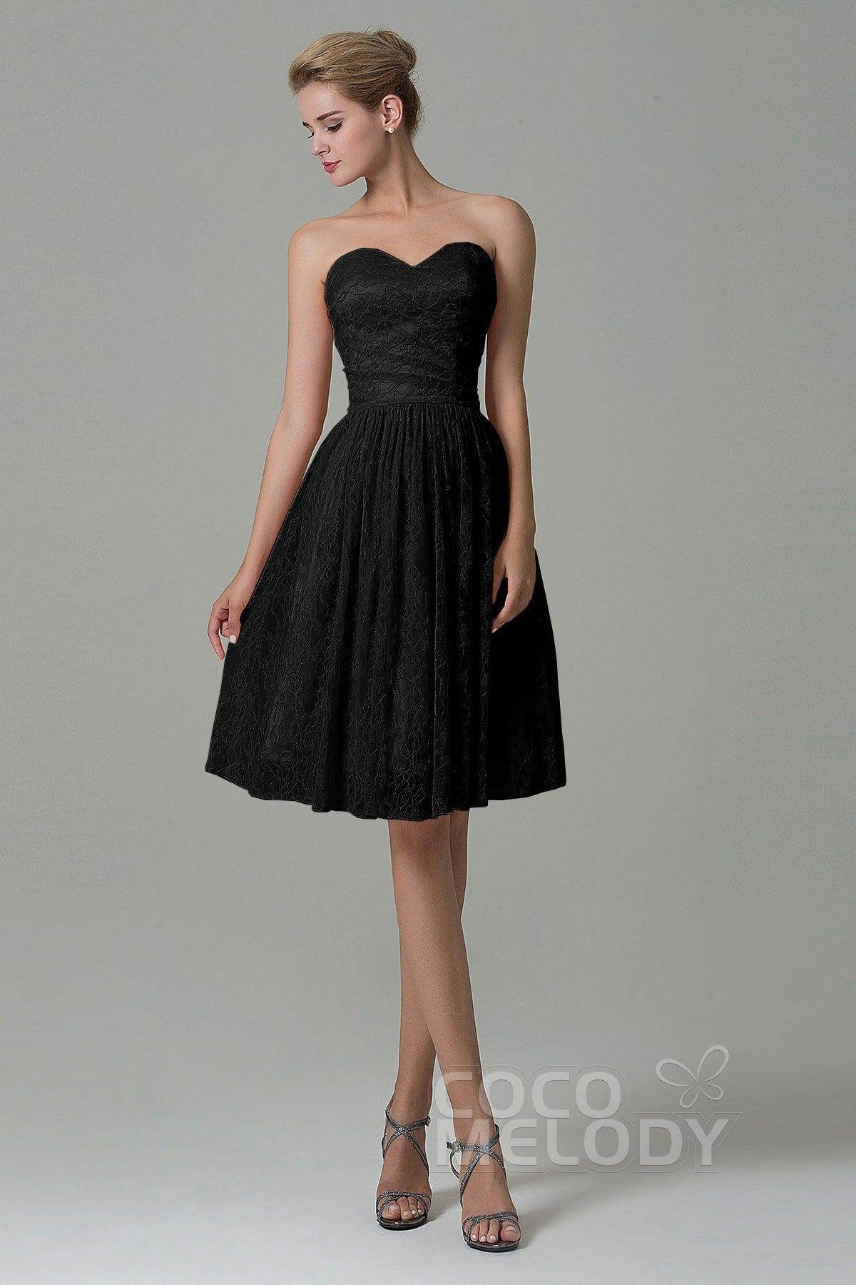 A-Line Knee Length Lace Bridesmaid Dress COZK16008