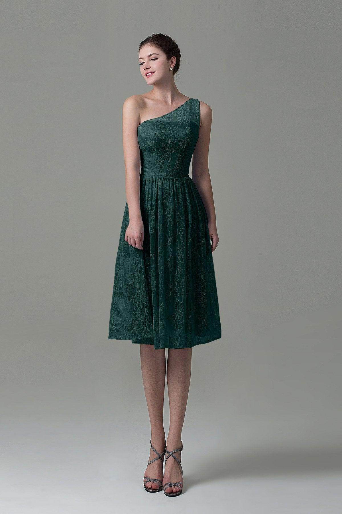 A-Line Knee Length Lace Bridesmaid Dress COZK16009