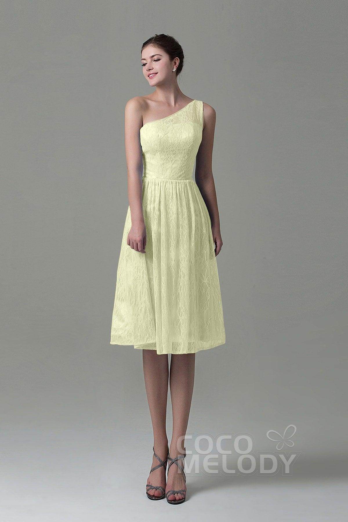A-Line Knee Length Lace Bridesmaid Dress COZK16009