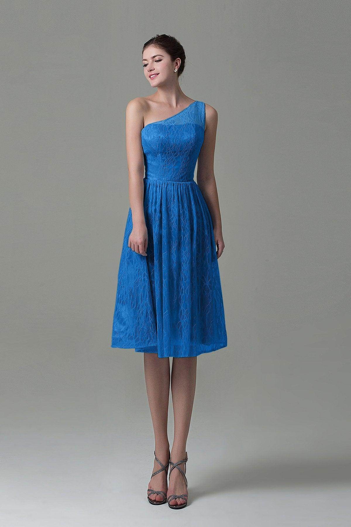 A-Line Knee Length Lace Bridesmaid Dress COZK16009