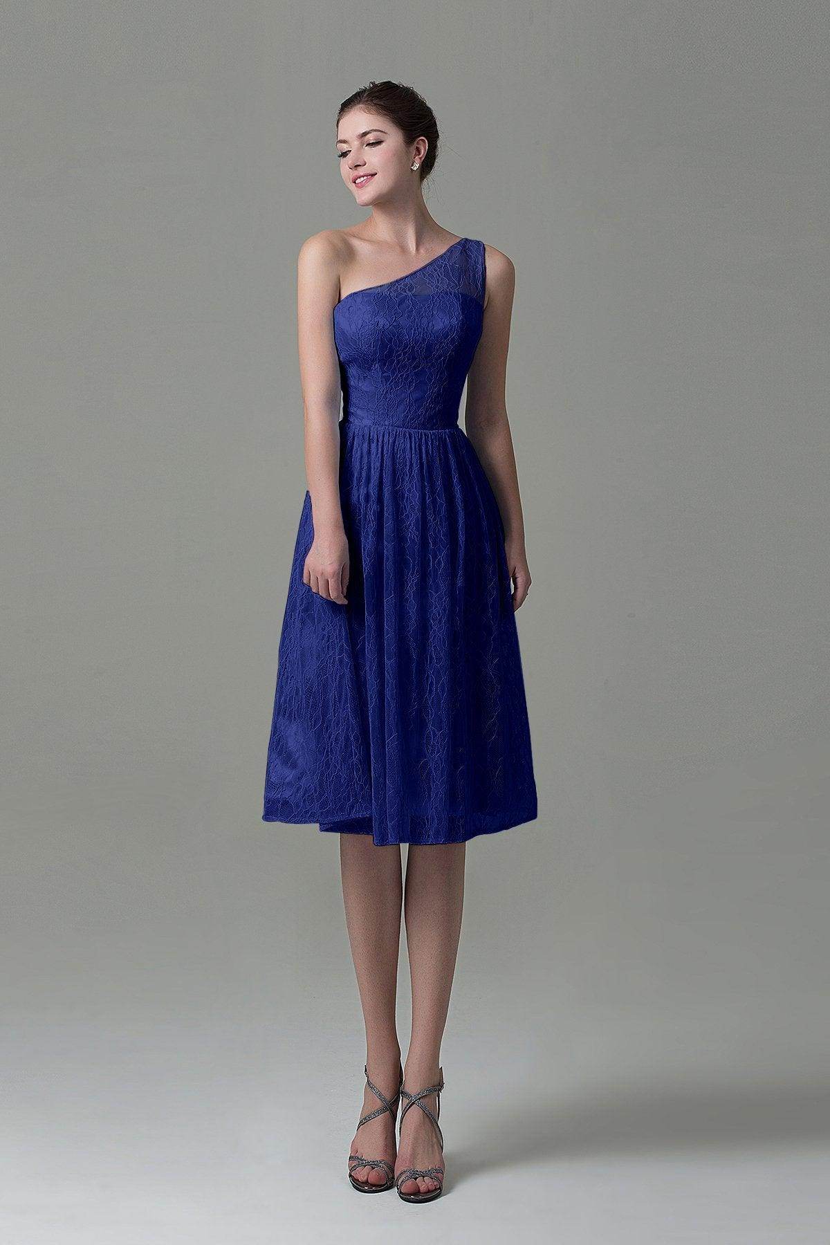 A-Line Knee Length Lace Bridesmaid Dress COZK16009