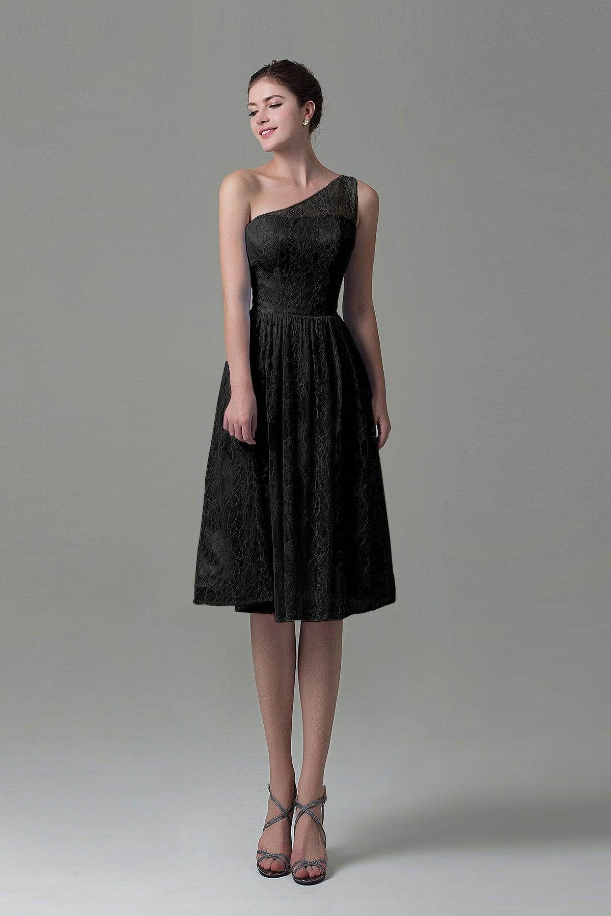 A-Line Knee Length Lace Bridesmaid Dress COZK16009