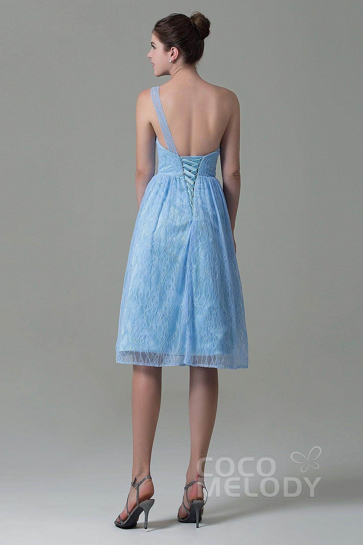 A-Line Knee Length Lace Bridesmaid Dress COZK16009