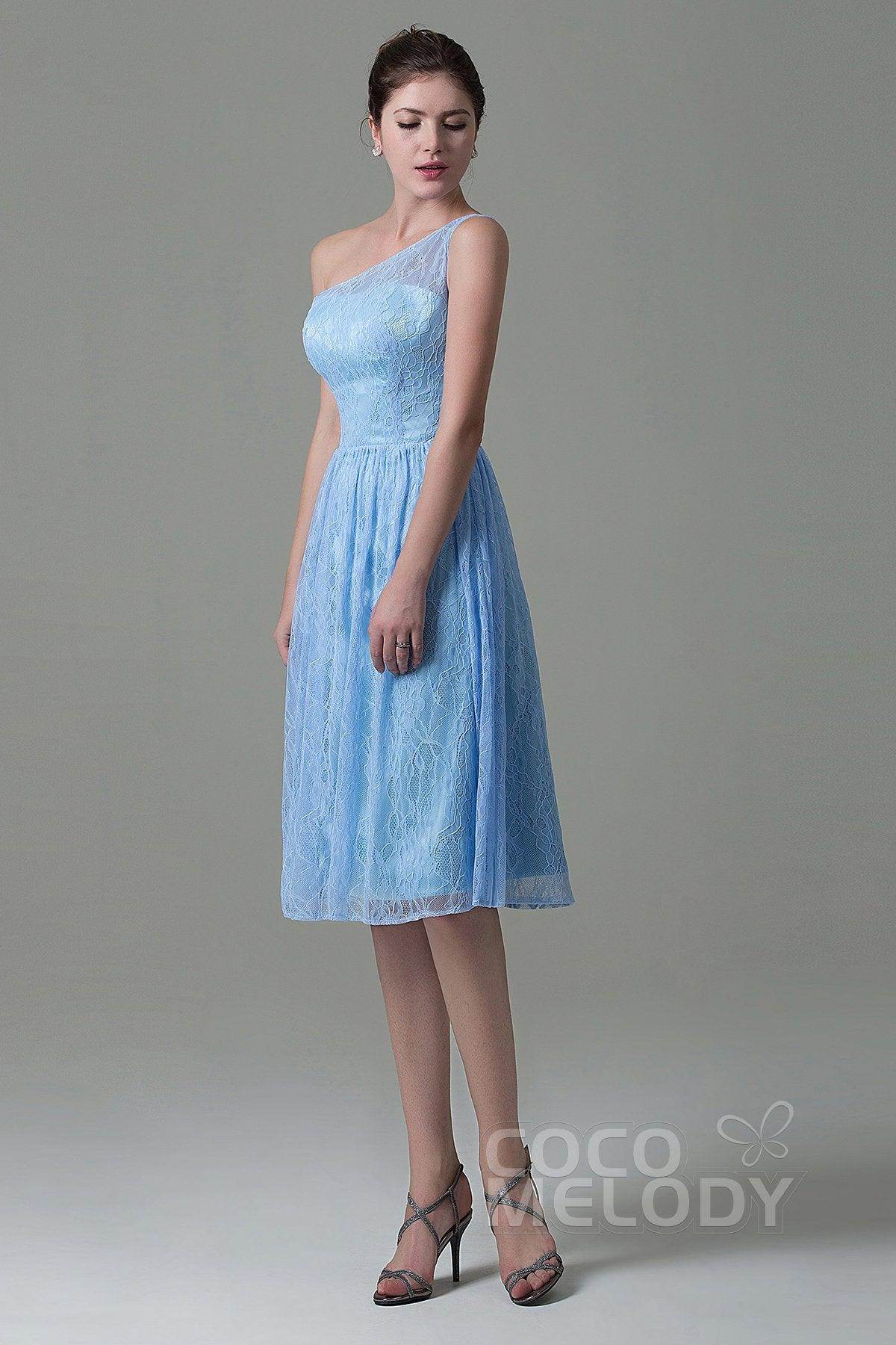 A-Line Knee Length Lace Bridesmaid Dress COZK16009