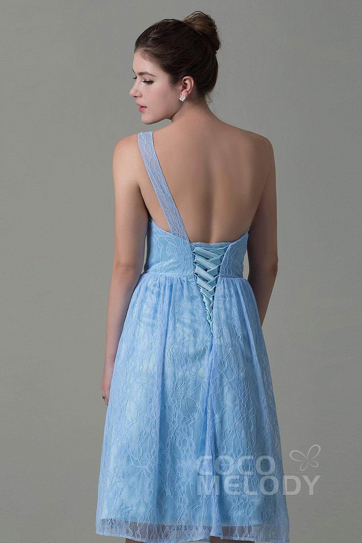 A-Line Knee Length Lace Bridesmaid Dress COZK16009