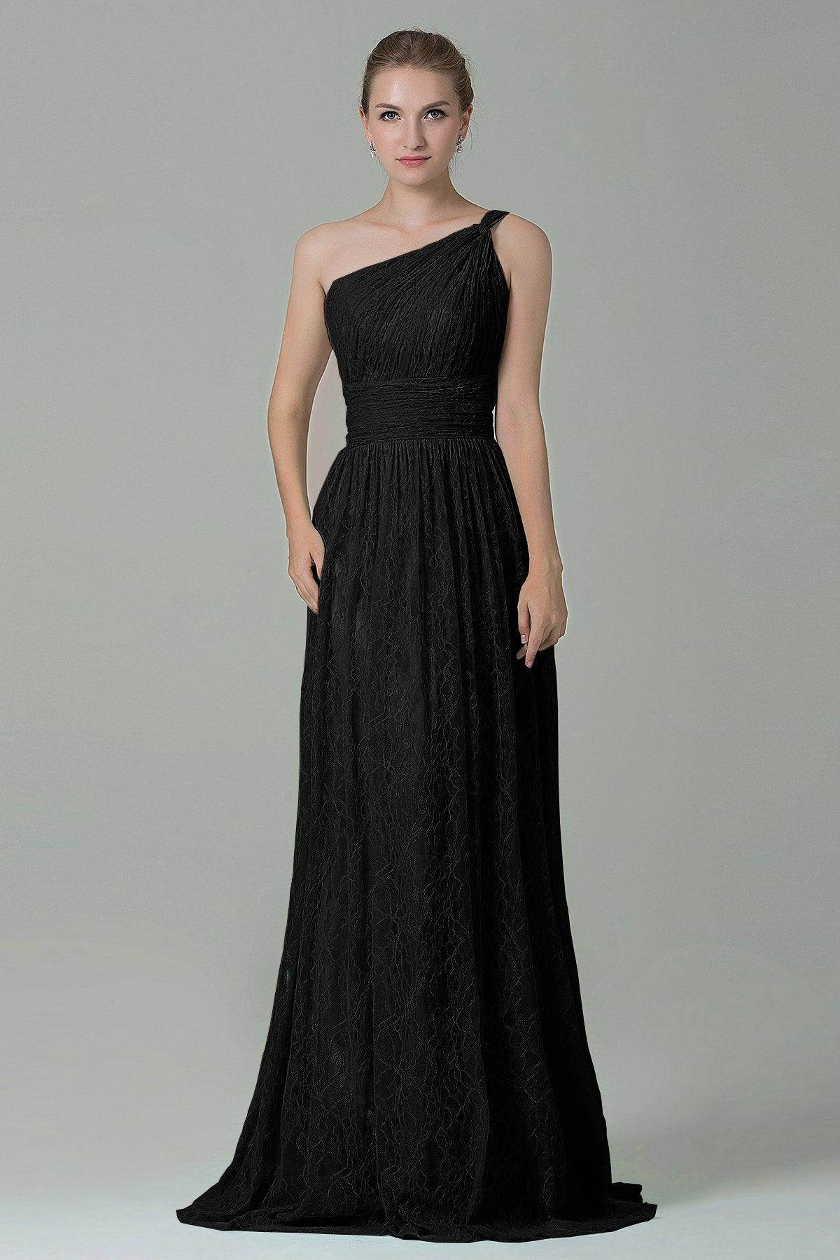 Sheath-Column Floor Length Lace Bridesmaid Dress COZK16014