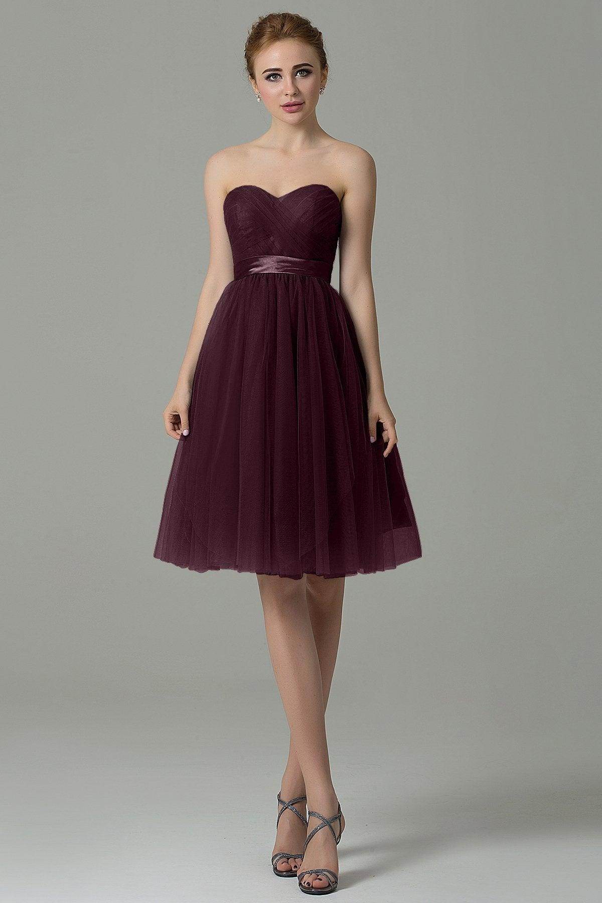 A-Line Knee Length Tulle Bridesmaid Dress COZM15016