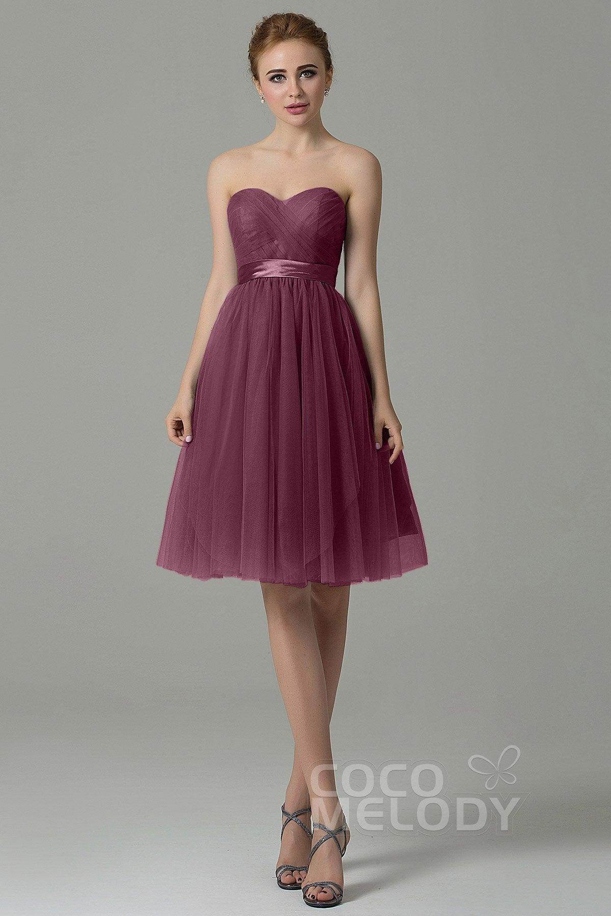A-Line Knee Length Tulle Bridesmaid Dress COZM15016