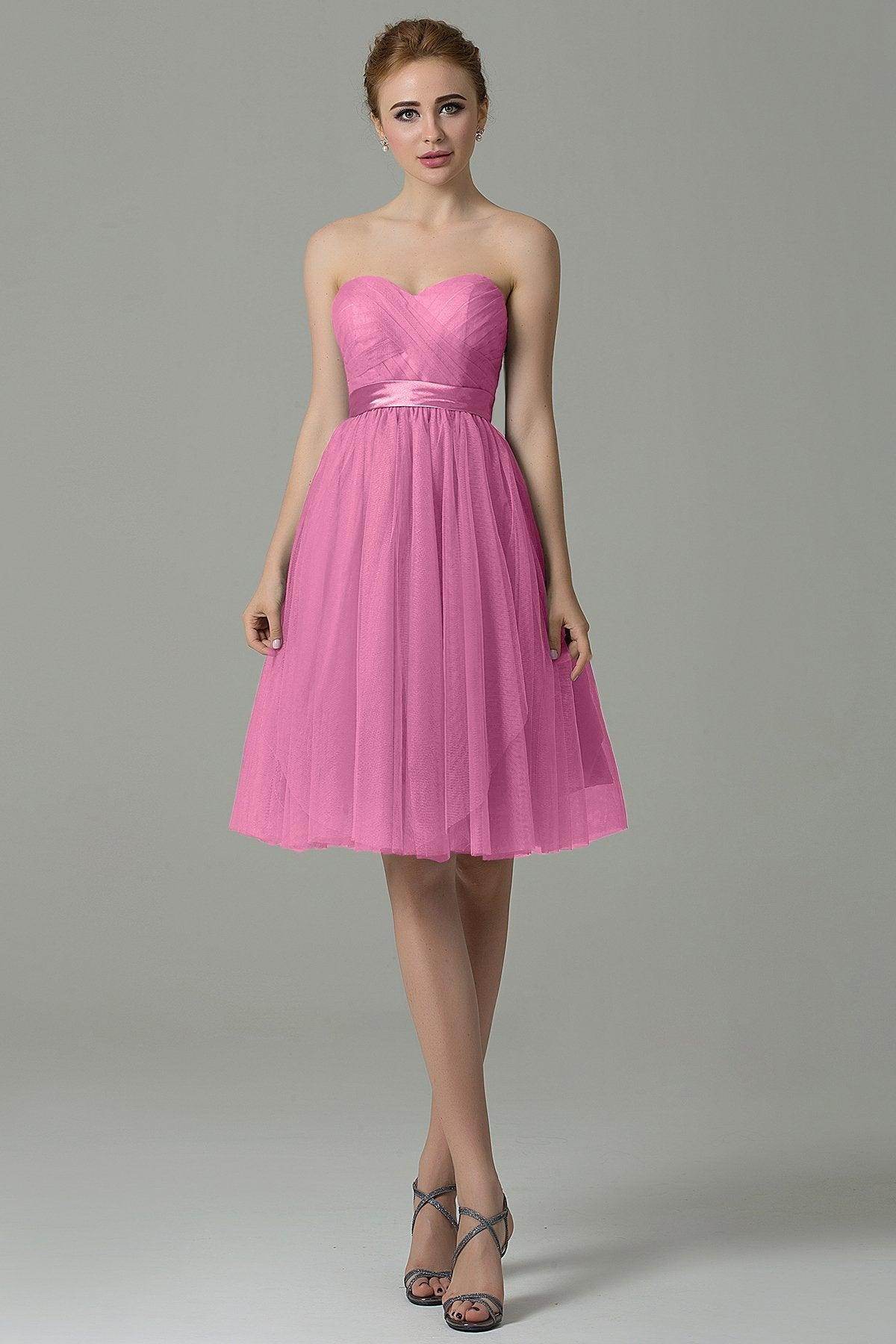 A-Line Knee Length Tulle Bridesmaid Dress COZM15016