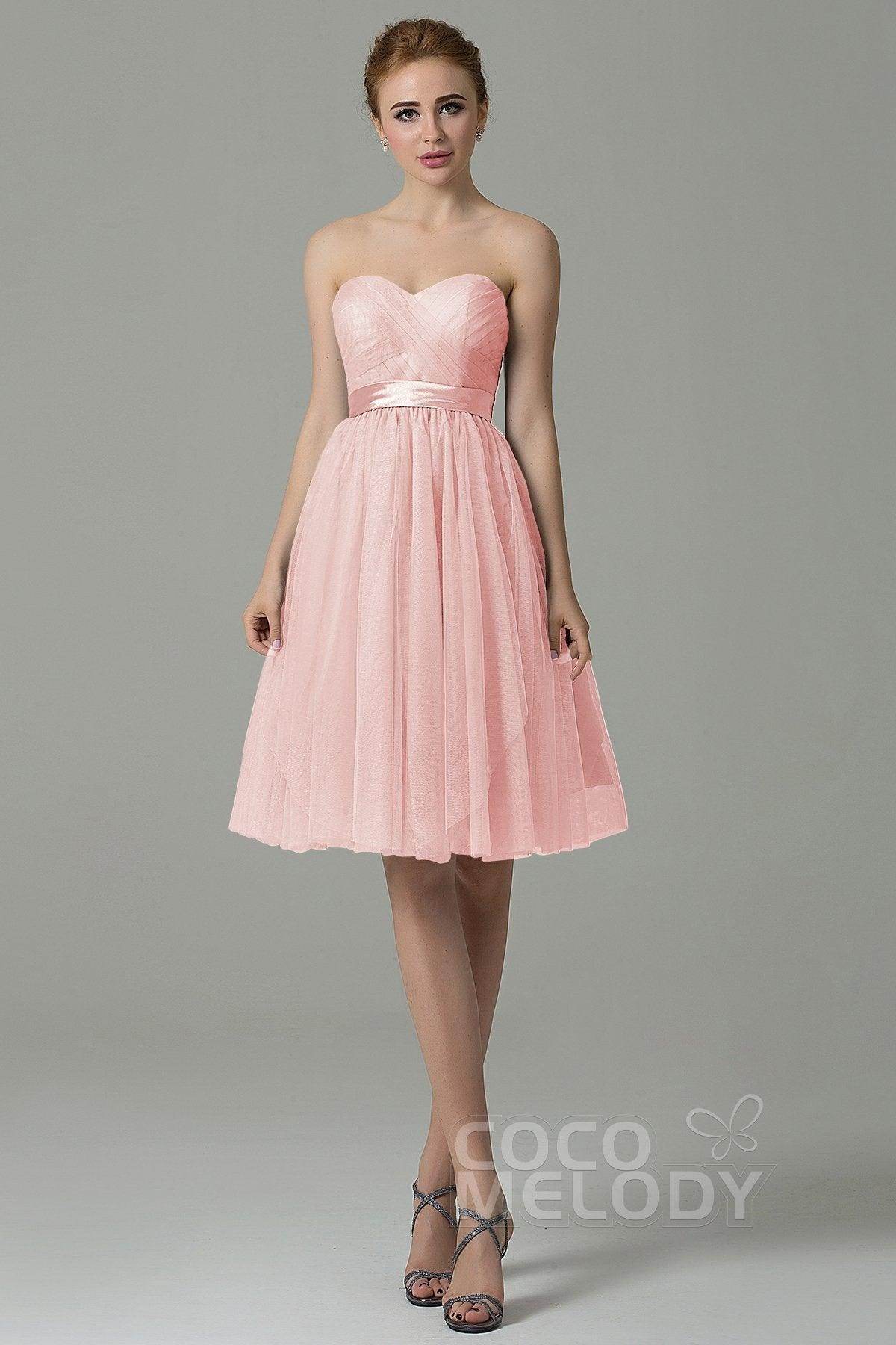 A-Line Knee Length Tulle Bridesmaid Dress COZM15016
