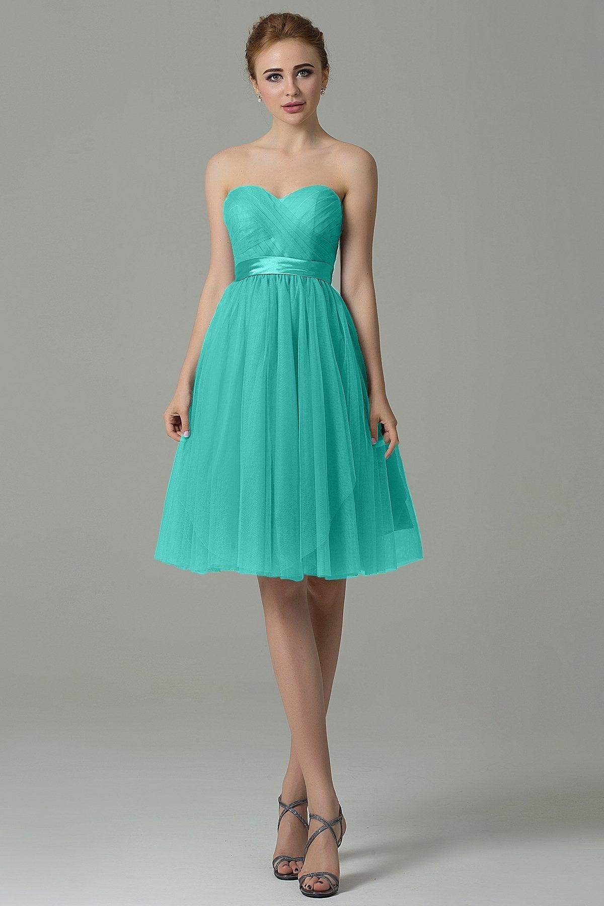 A-Line Knee Length Tulle Bridesmaid Dress COZM15016