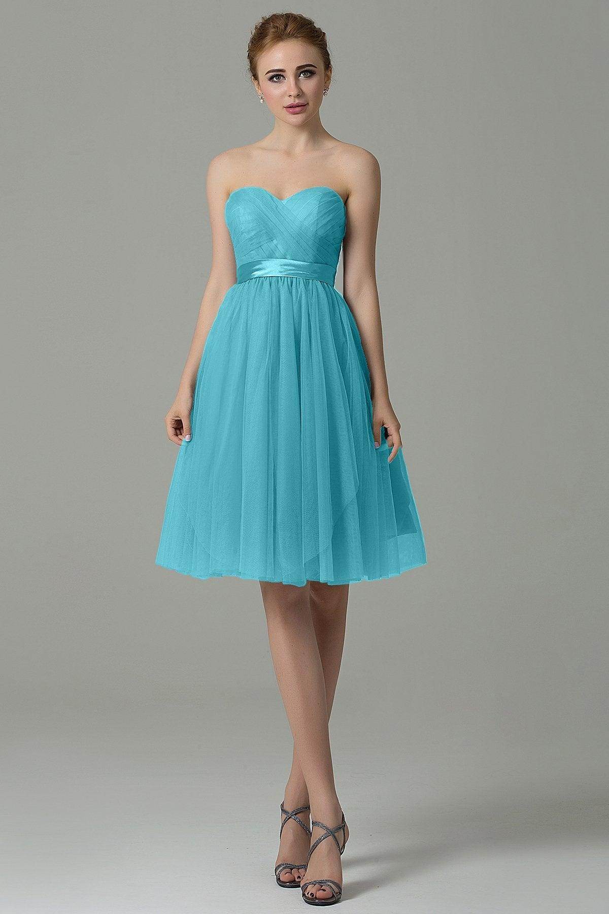 A-Line Knee Length Tulle Bridesmaid Dress COZM15016