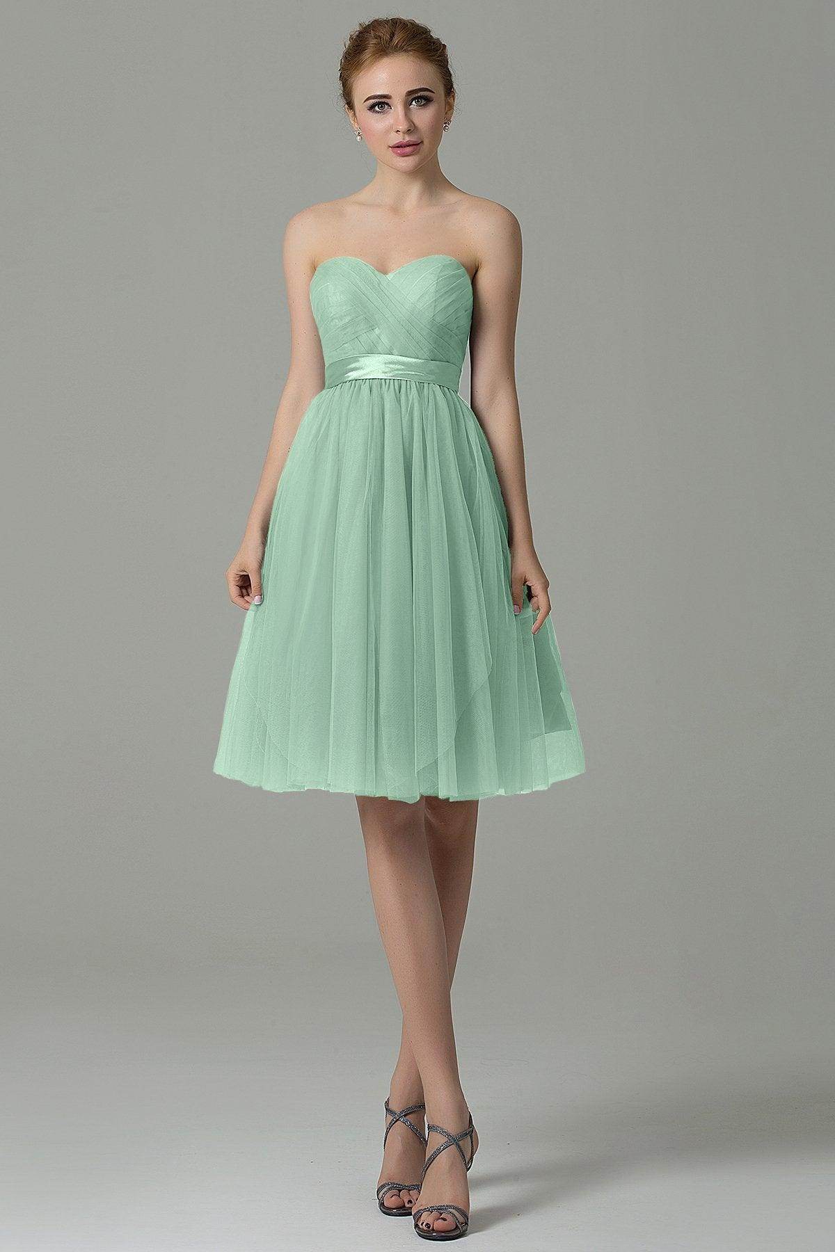 A-Line Knee Length Tulle Bridesmaid Dress COZM15016