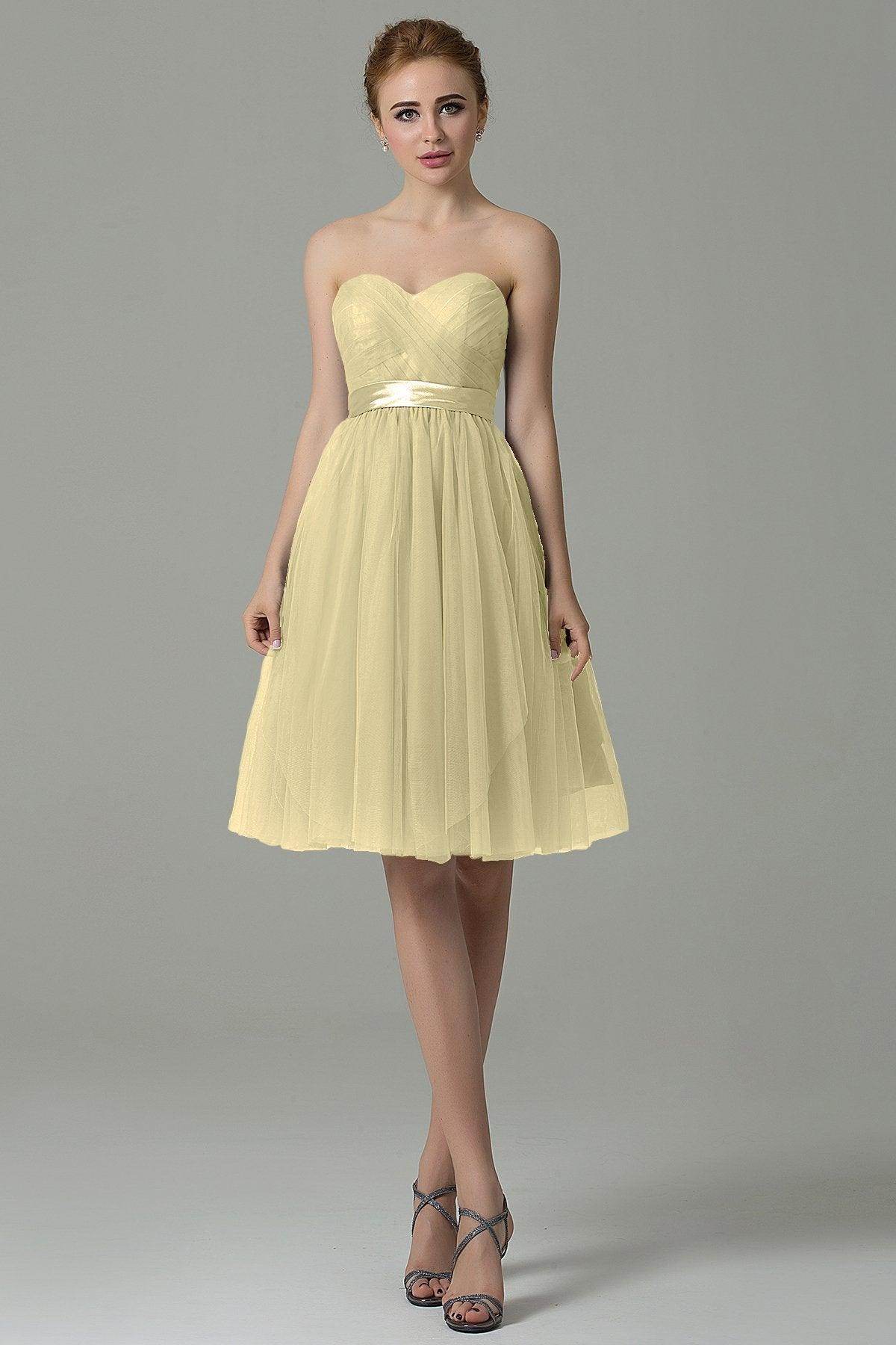 A-Line Knee Length Tulle Bridesmaid Dress COZM15016