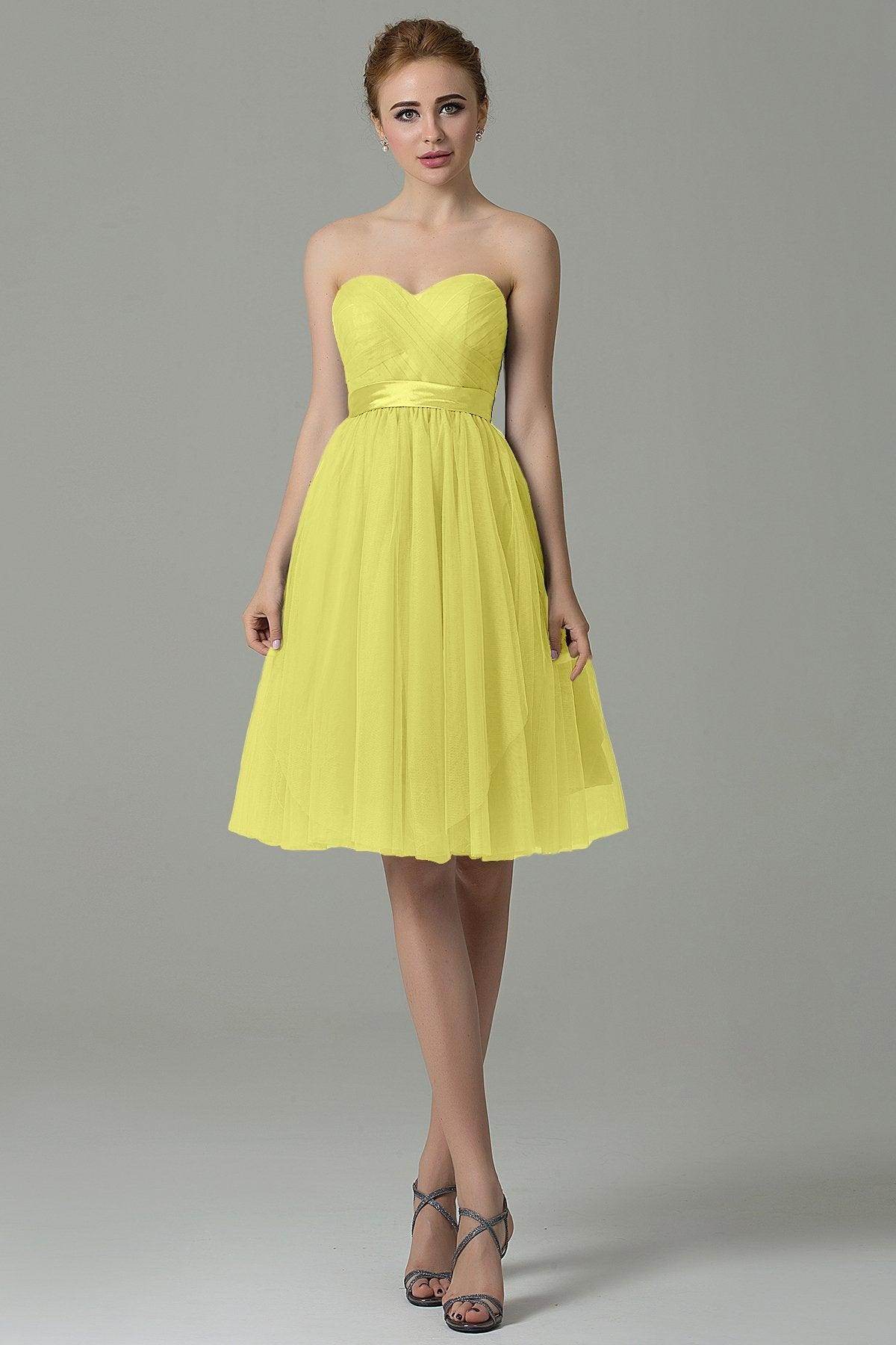 A-Line Knee Length Tulle Bridesmaid Dress COZM15016