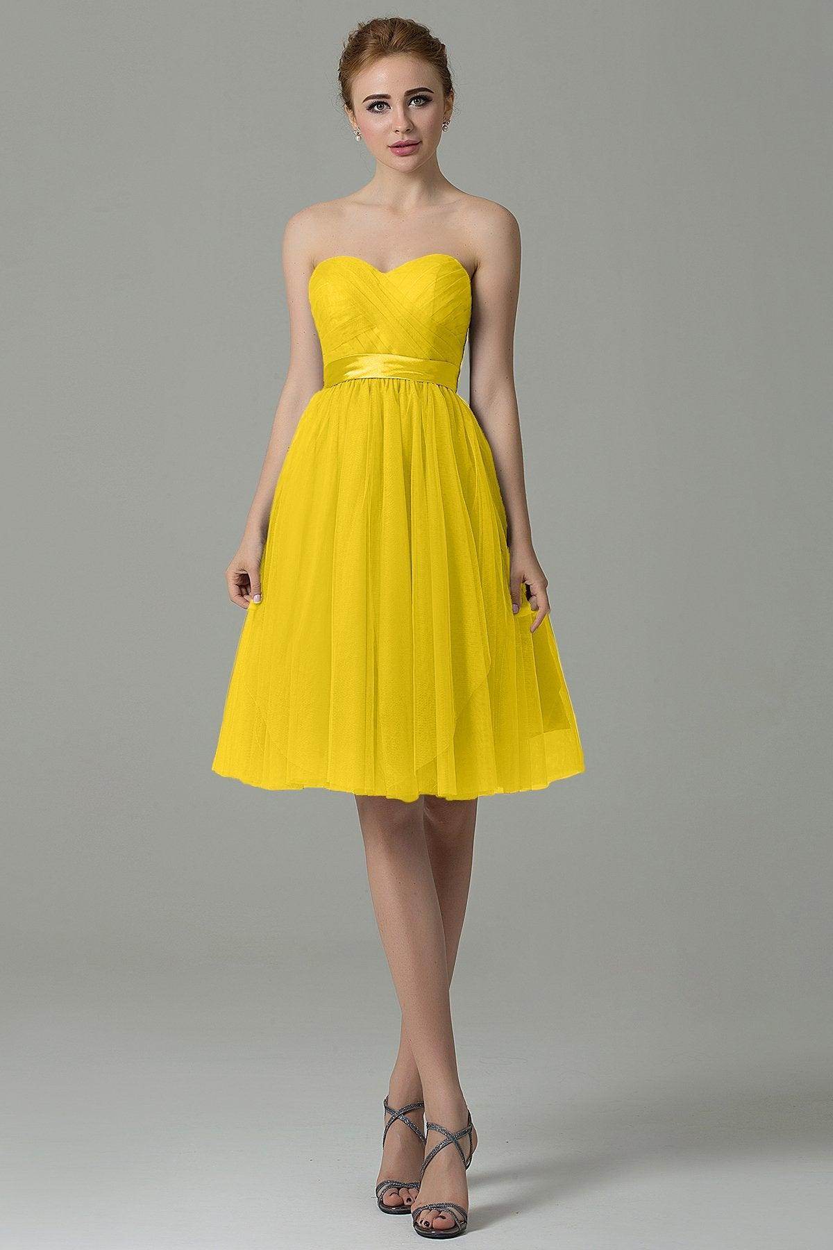 A-Line Knee Length Tulle Bridesmaid Dress COZM15016