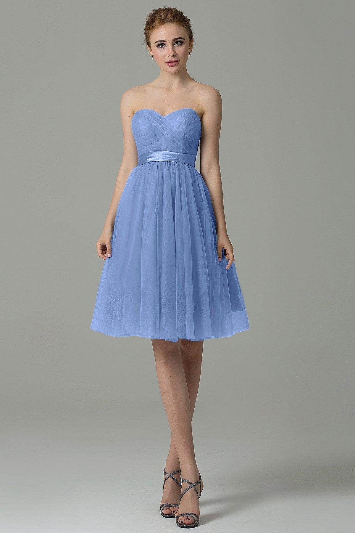 A-Line Knee Length Tulle Bridesmaid Dress COZM15016