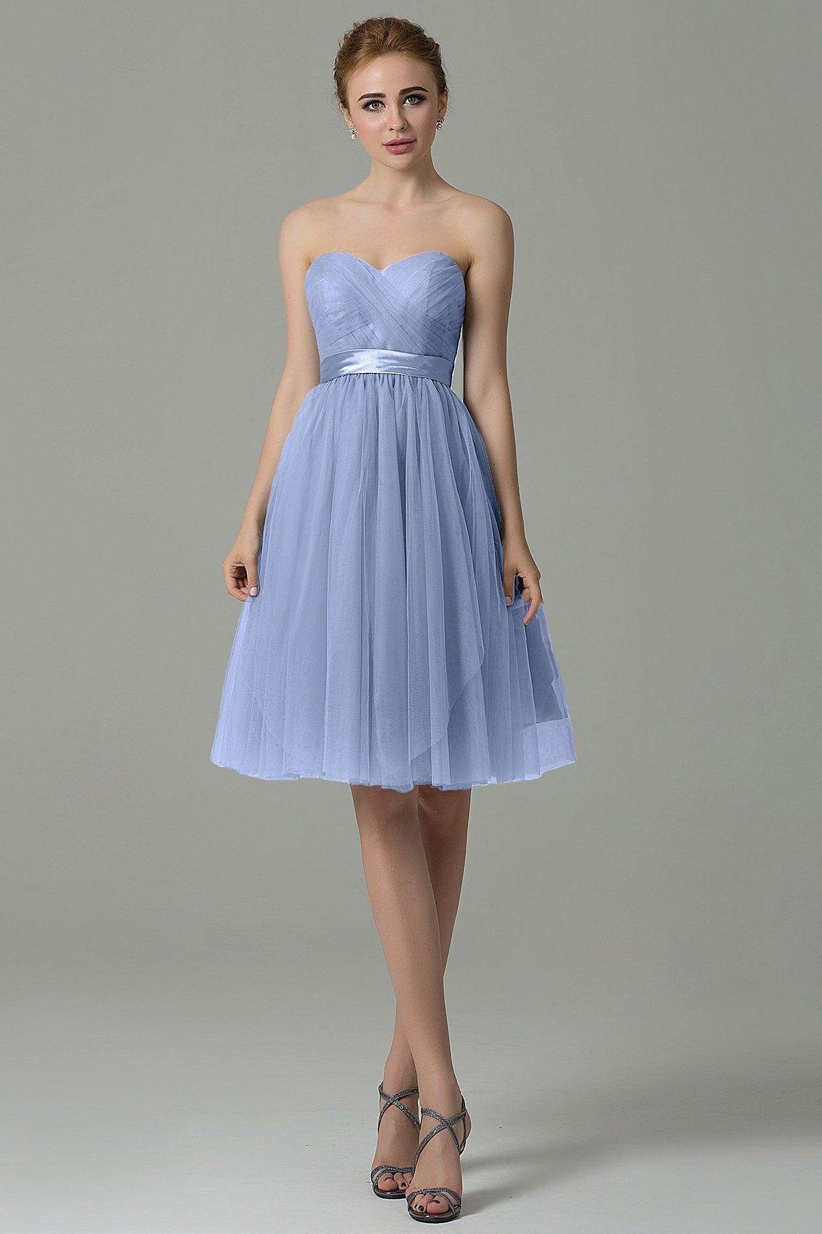 A-Line Knee Length Tulle Bridesmaid Dress COZM15016