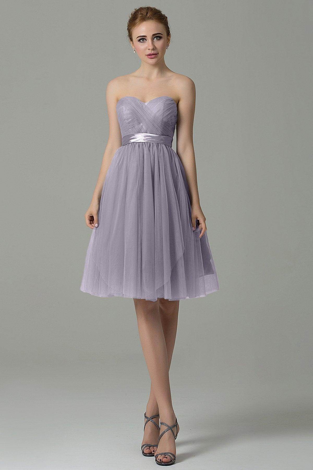 A-Line Knee Length Tulle Bridesmaid Dress COZM15016