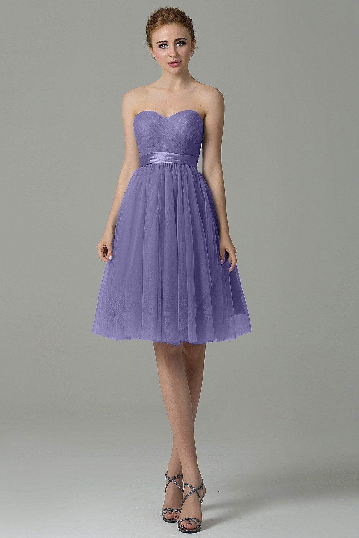 A-Line Knee Length Tulle Bridesmaid Dress COZM15016