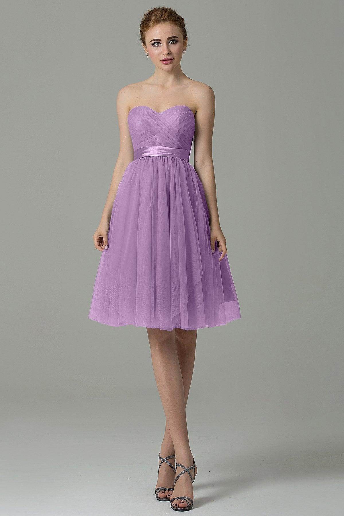 A-Line Knee Length Tulle Bridesmaid Dress COZM15016