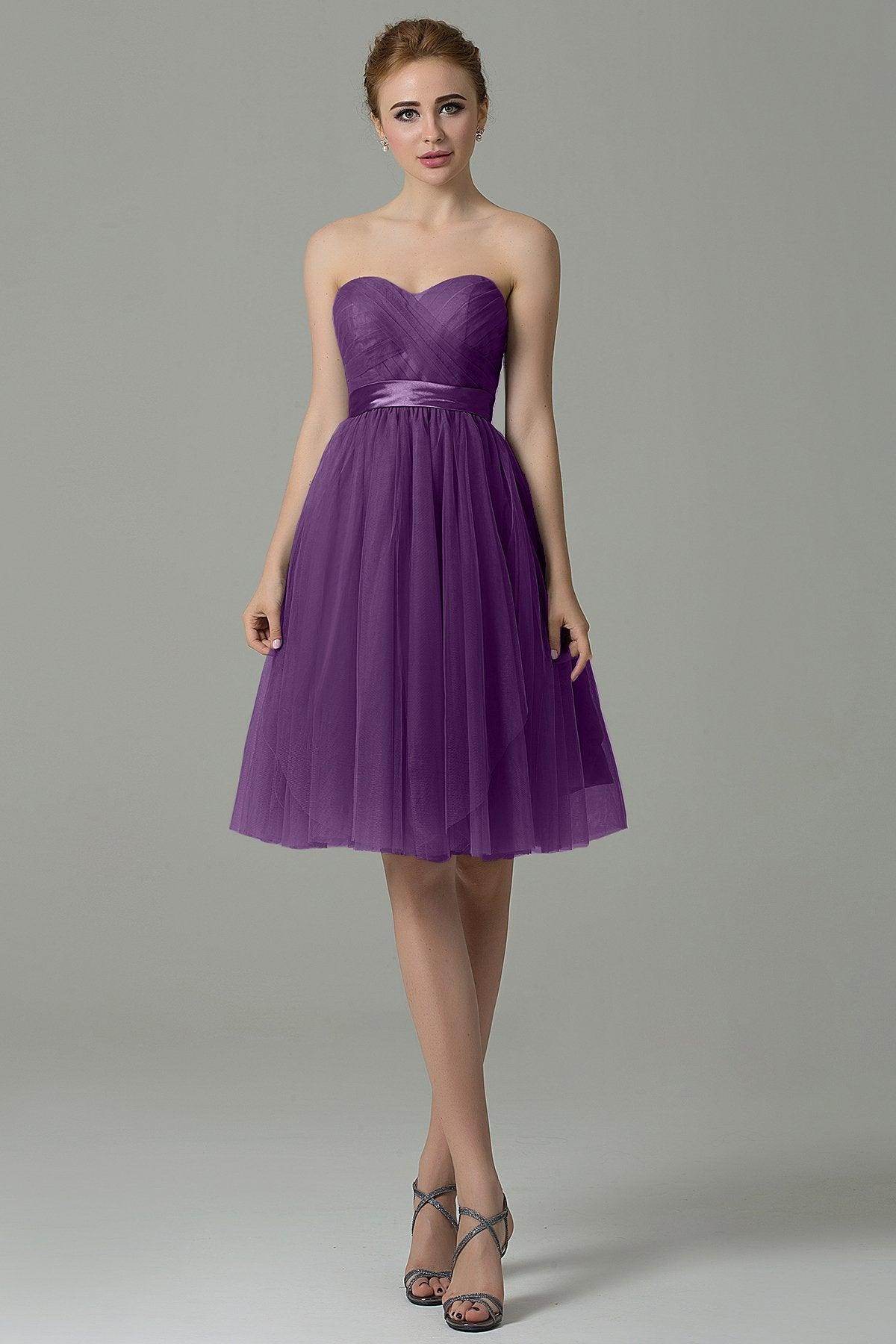 A-Line Knee Length Tulle Bridesmaid Dress COZM15016