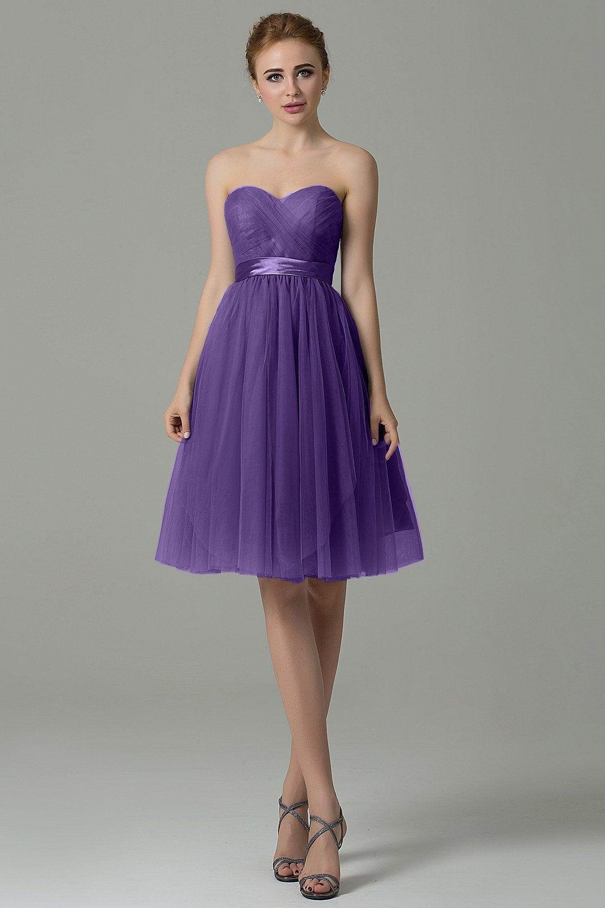 A-Line Knee Length Tulle Bridesmaid Dress COZM15016
