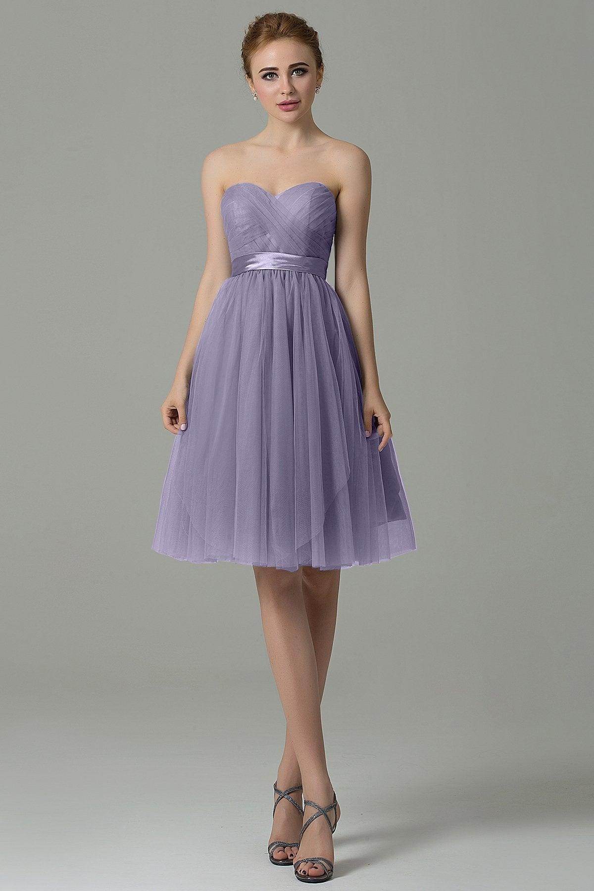 A-Line Knee Length Tulle Bridesmaid Dress COZM15016