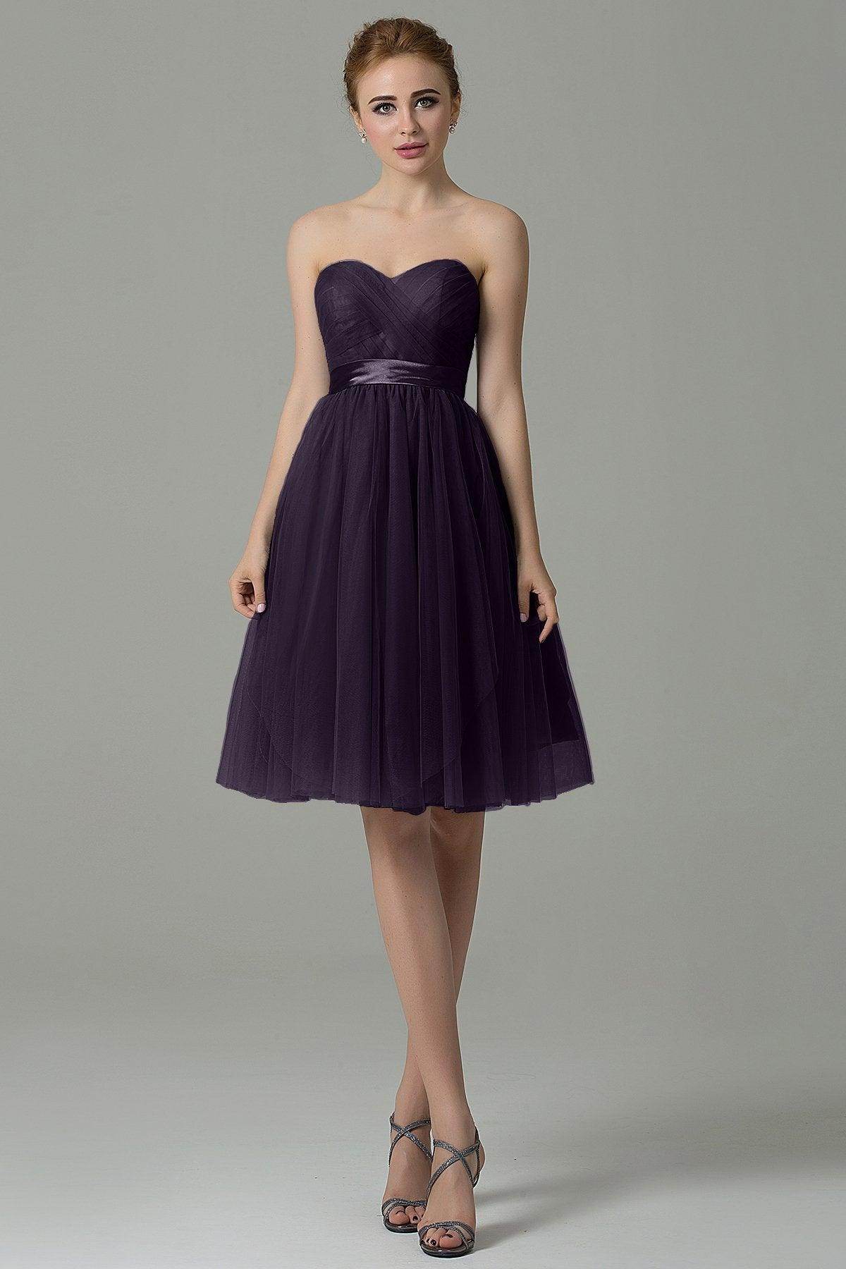 A-Line Knee Length Tulle Bridesmaid Dress COZM15016