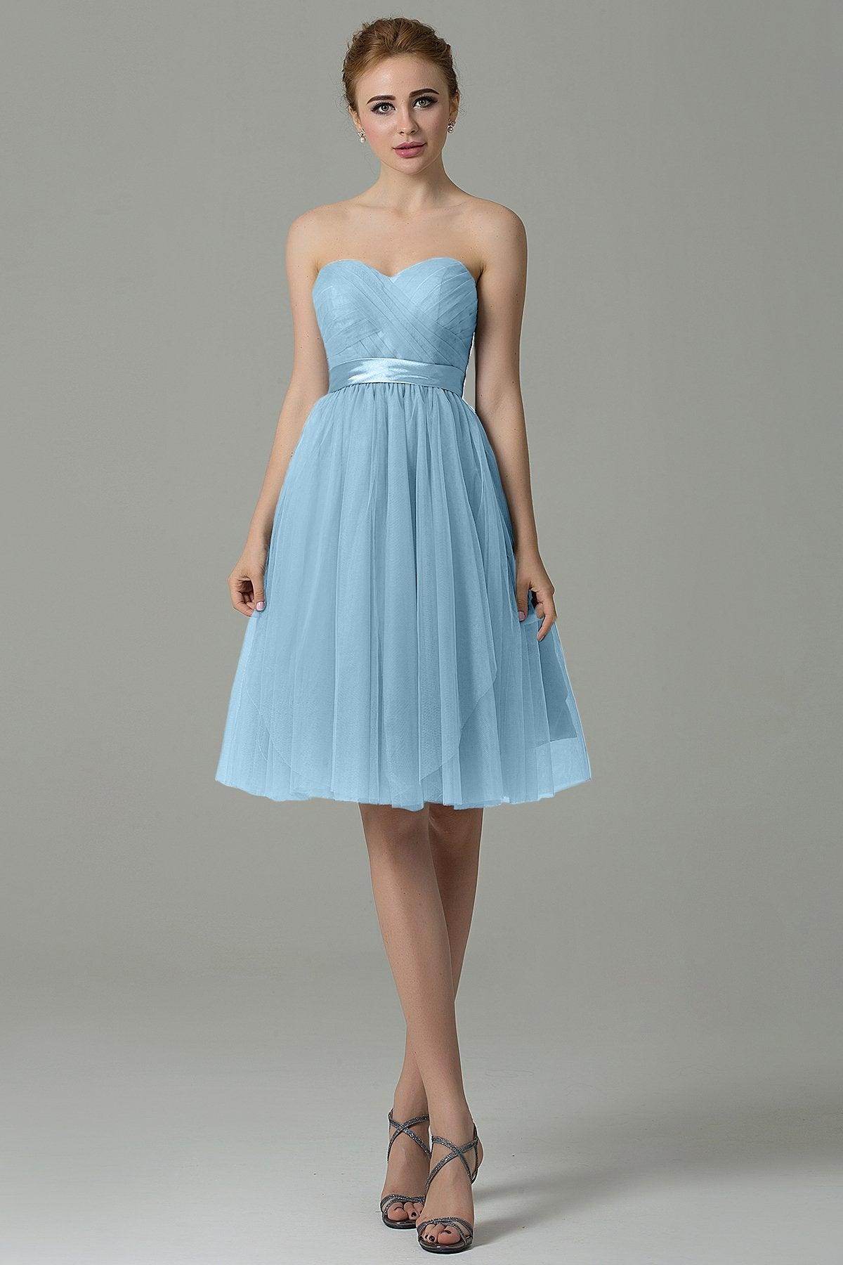 A-Line Knee Length Tulle Bridesmaid Dress COZM15016
