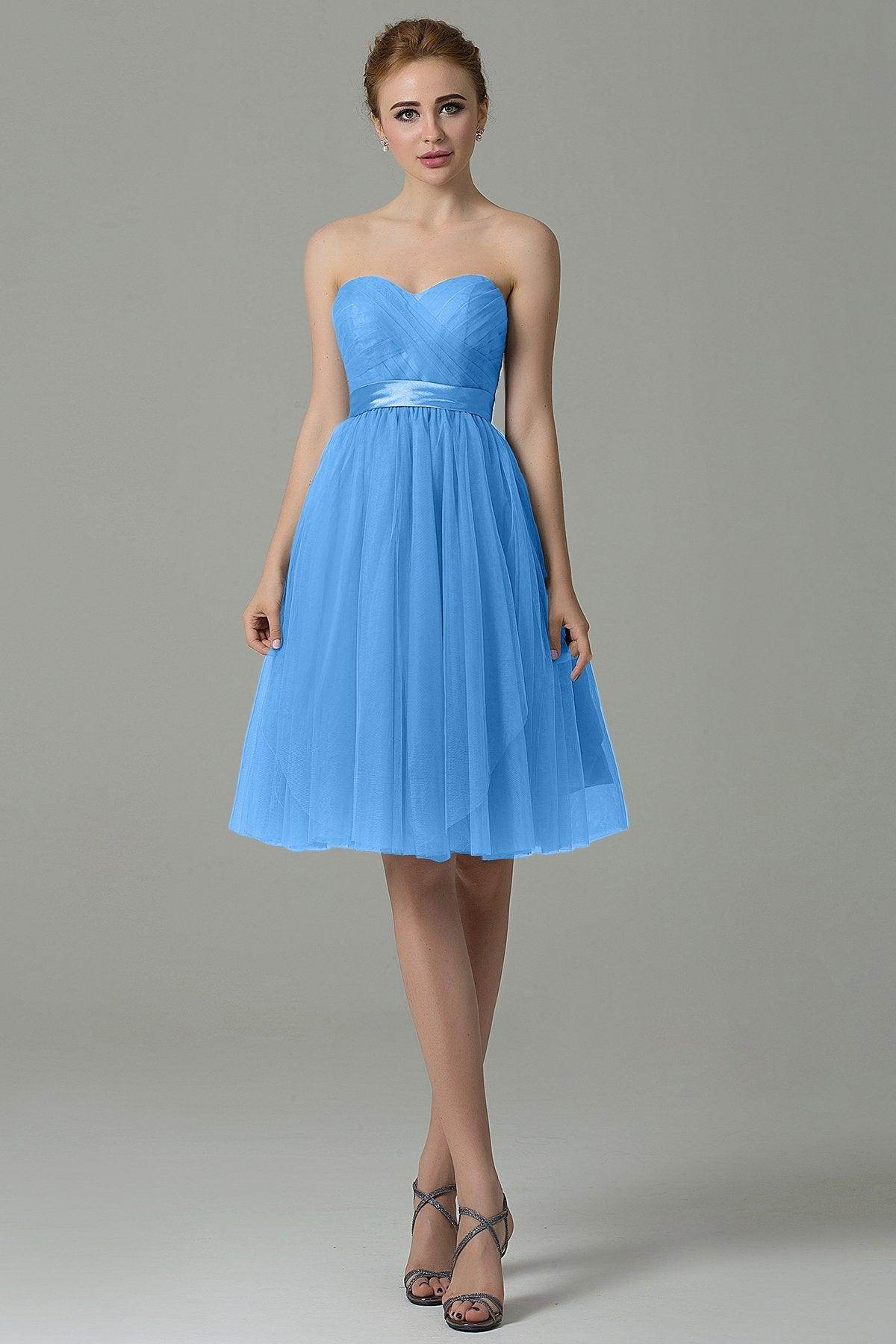 A-Line Knee Length Tulle Bridesmaid Dress COZM15016