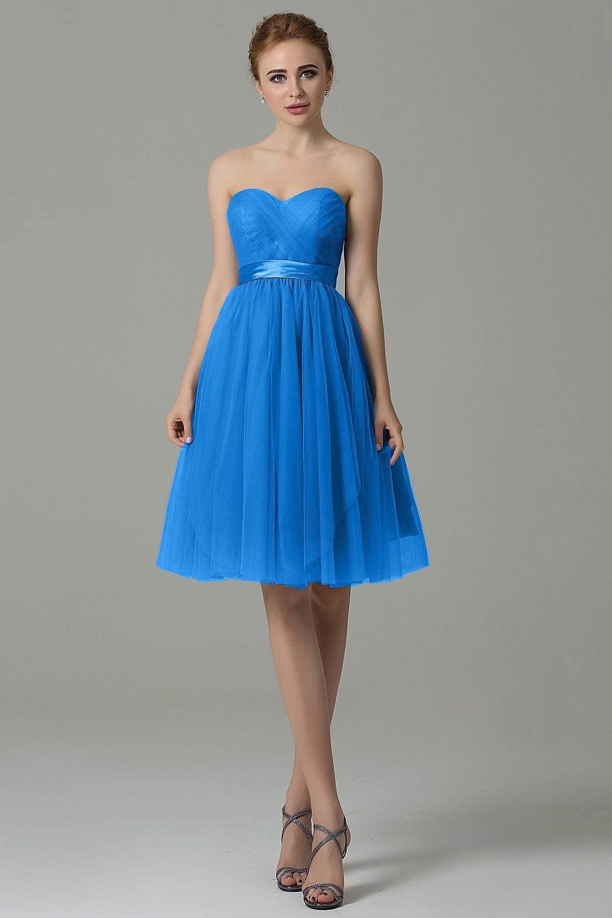 A-Line Knee Length Tulle Bridesmaid Dress COZM15016
