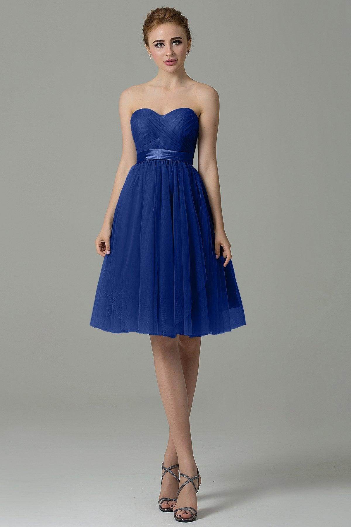 A-Line Knee Length Tulle Bridesmaid Dress COZM15016