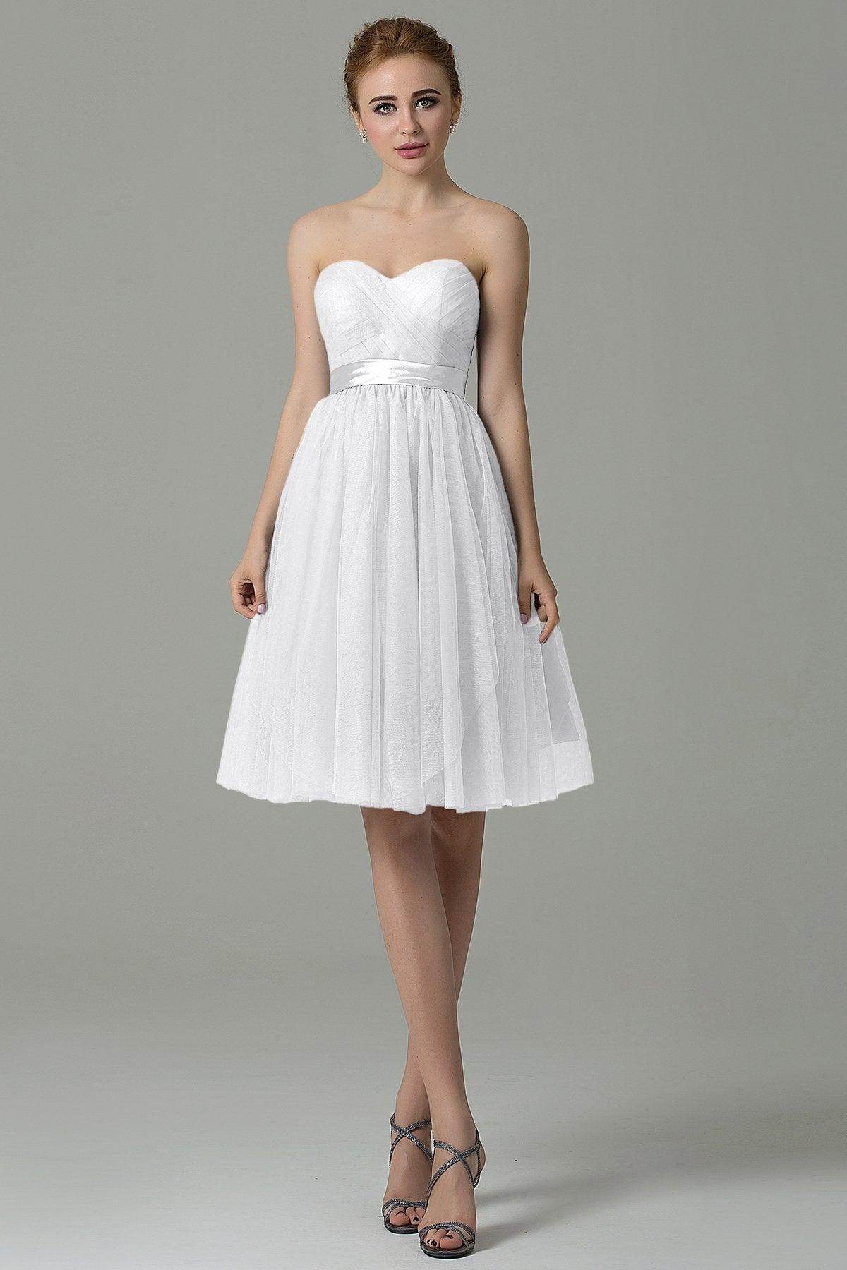 A-Line Knee Length Tulle Bridesmaid Dress COZM15016