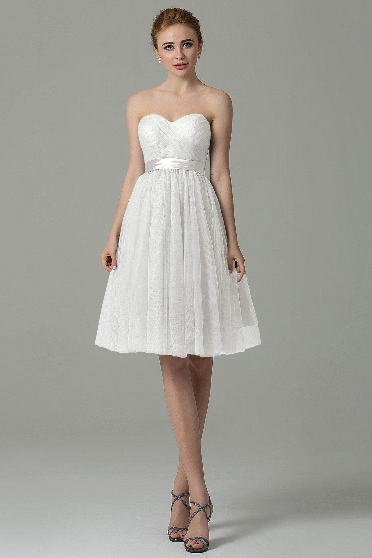 A-Line Knee Length Tulle Bridesmaid Dress COZM15016