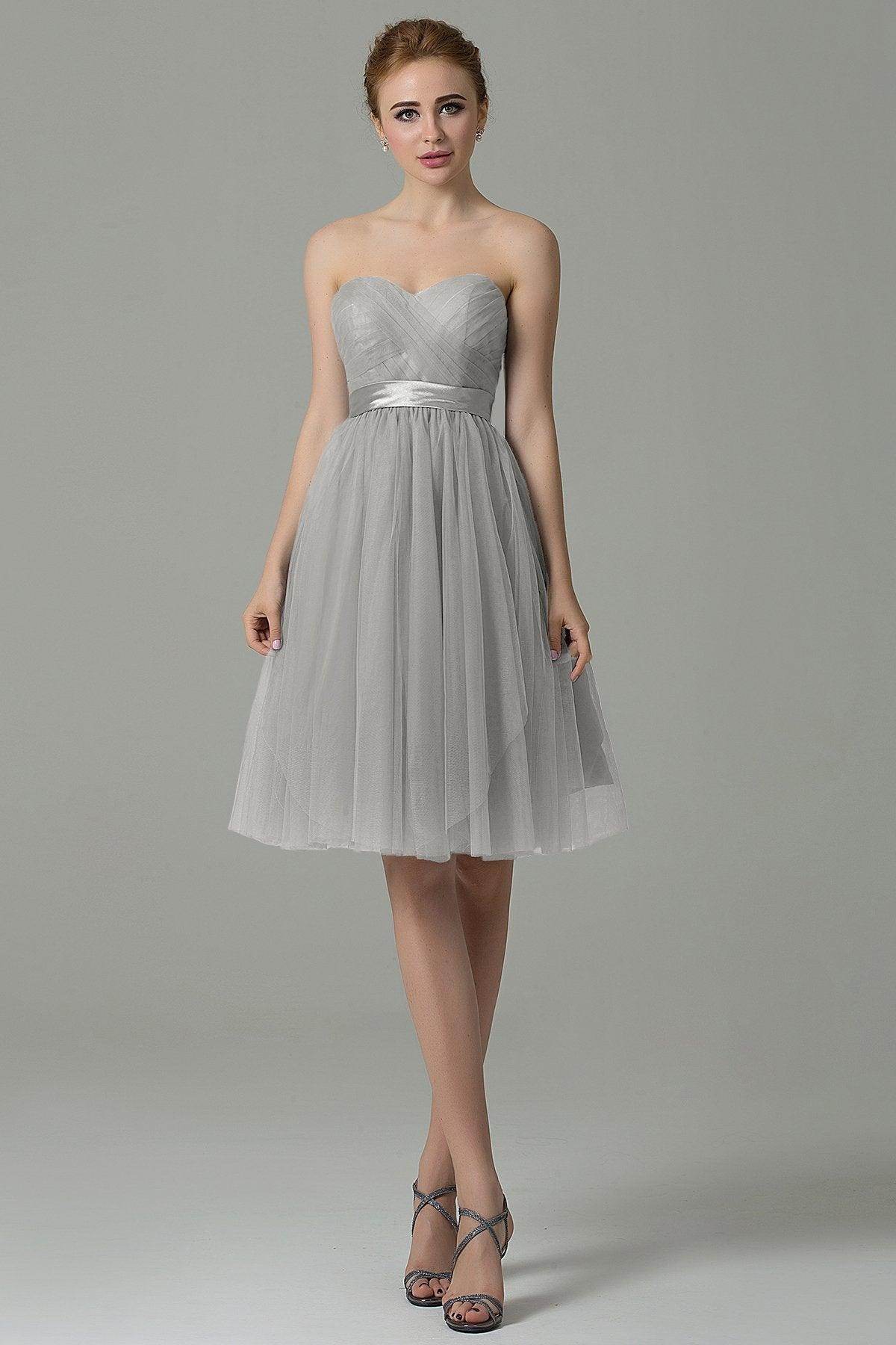 A-Line Knee Length Tulle Bridesmaid Dress COZM15016