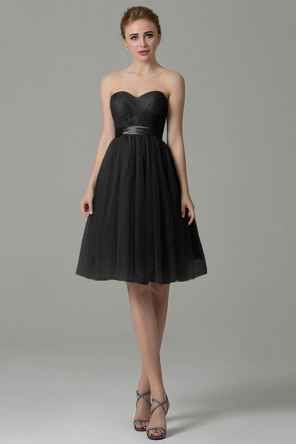 A-Line Knee Length Tulle Bridesmaid Dress COZM15016