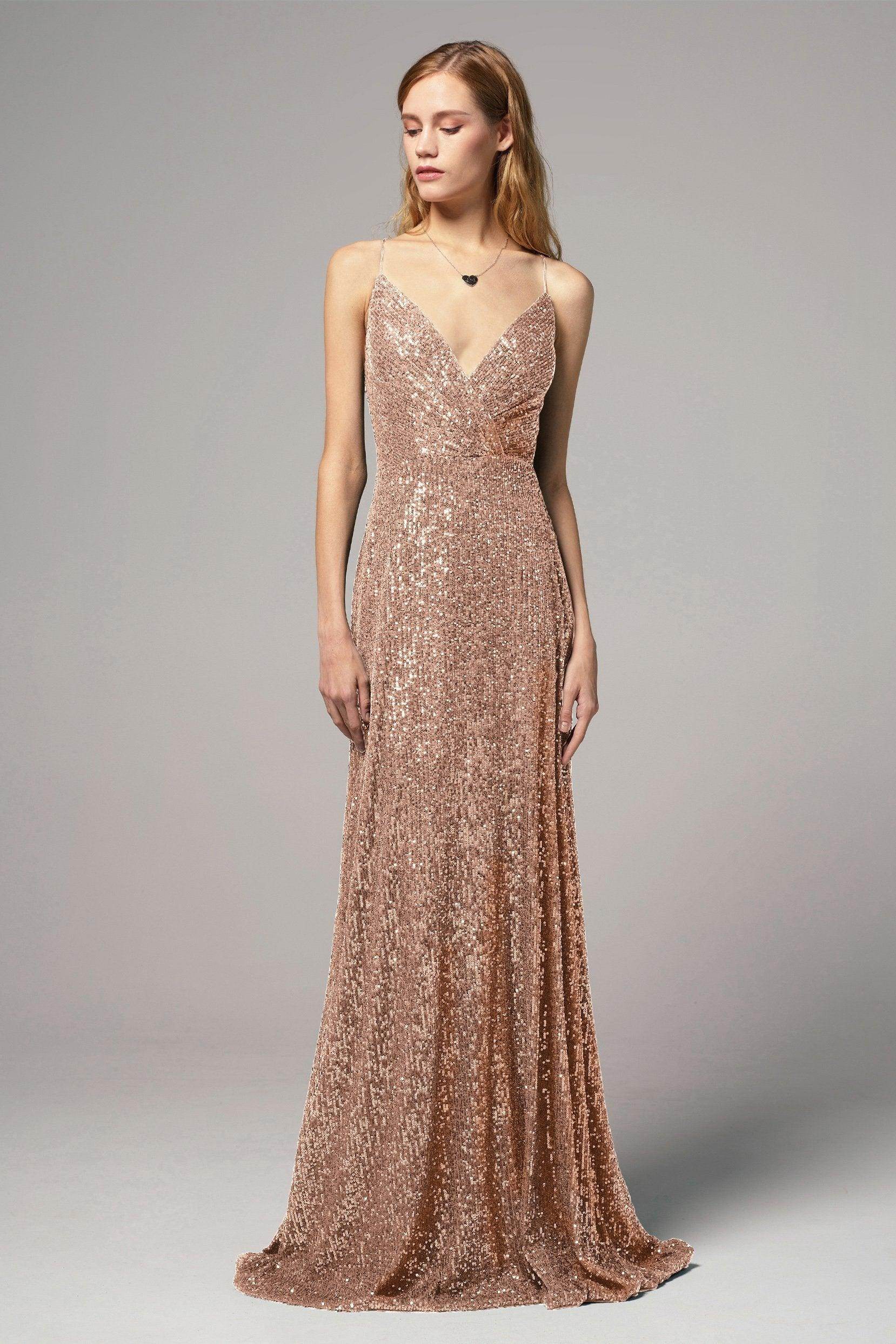 Sheath-Column Floor Length Sequined Dress CS0264